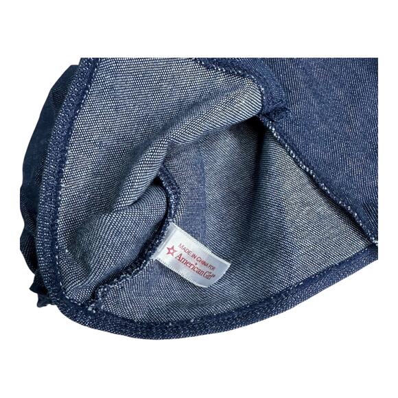 American Girl Doll Julie Tunic Top Blue Denim Shirt Accessory Floral Embroidery - Picture 4 of 5